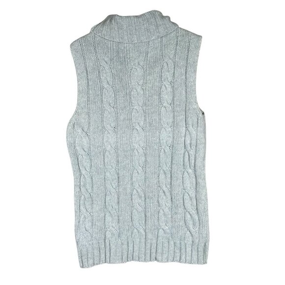 Weekend MaxMara Cable Knit Sleeveless Turtleneck Sweater M Wool Angora Cashmere - Picture 2 of 11